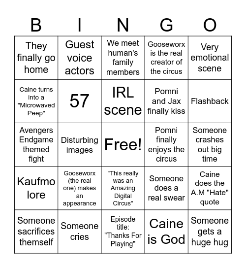 TADC 9 Bingo Card