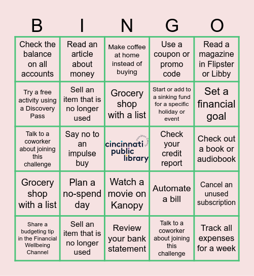 Budget Bingo Card