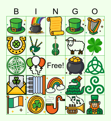 St. Patrick's Day Bingo Card