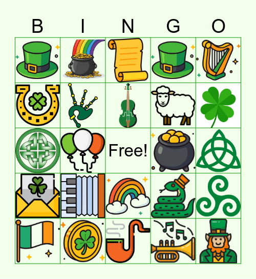 St. Patrick's Day Bingo Card