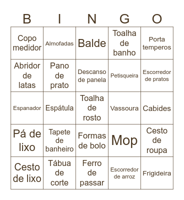 Chá de Casa Nova Bingo Card