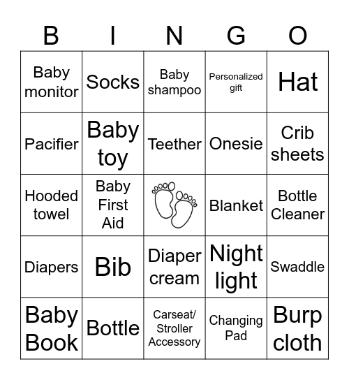 Baby Shower Bingo! Bingo Card
