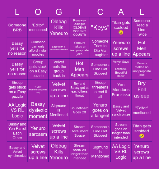Ace Attorney VA Bingo!!! Bingo Card