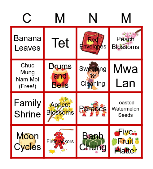 Lunar New Year!!! Bingo Card