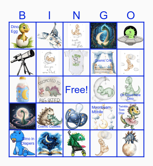 Baby 🦕 Dino  🦖 Bingo Card