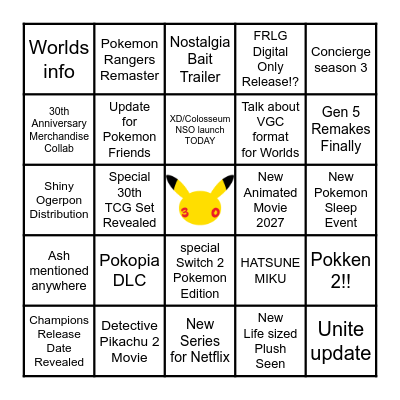 Pokemon Day 2026 Bingo! Bingo Card