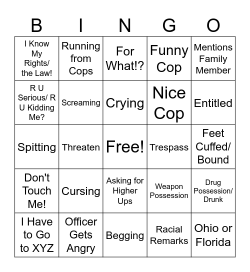 Karen Bingo Card