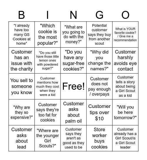 Booth Bingo Card