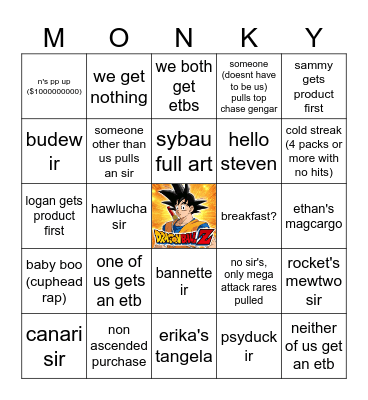 Ascended Heroes Bingo for monkeys Bingo Card