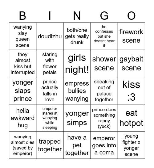 how dare you Bingo Card