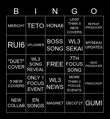 2/20/2026 PJSK JP LIVESTEAM BINGO Card