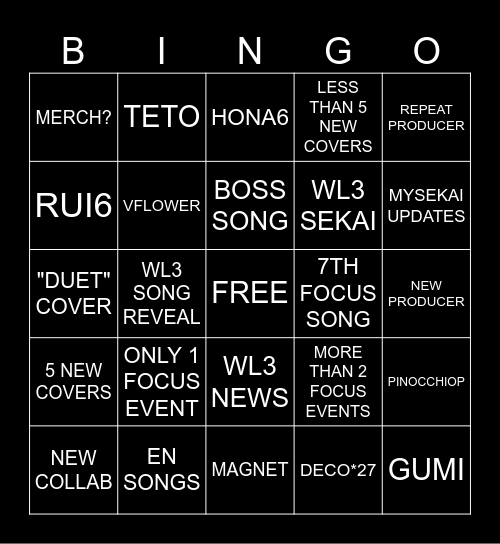 2/20/2026 PJSK JP LIVESTEAM BINGO Card