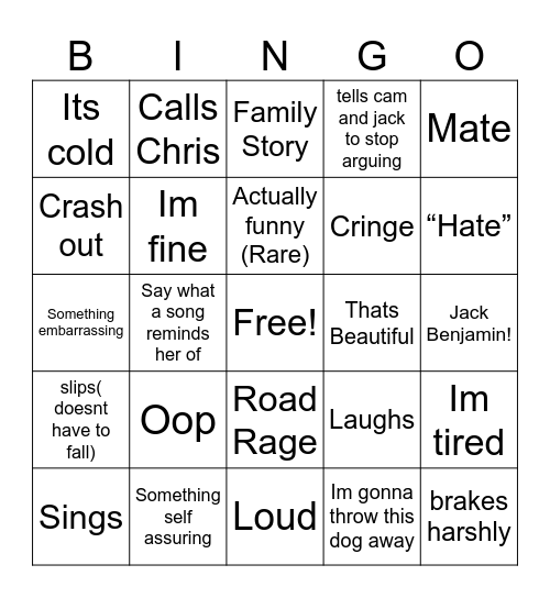 Mum bingo Card