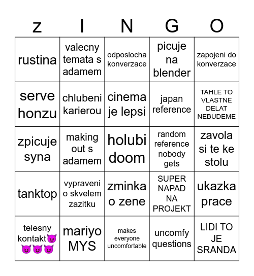 ZOCH BINGO Card