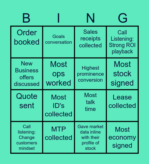 New Biz Bingo Card