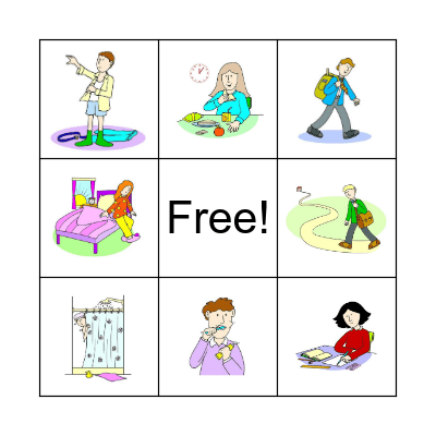 Daily routine Bingo Card