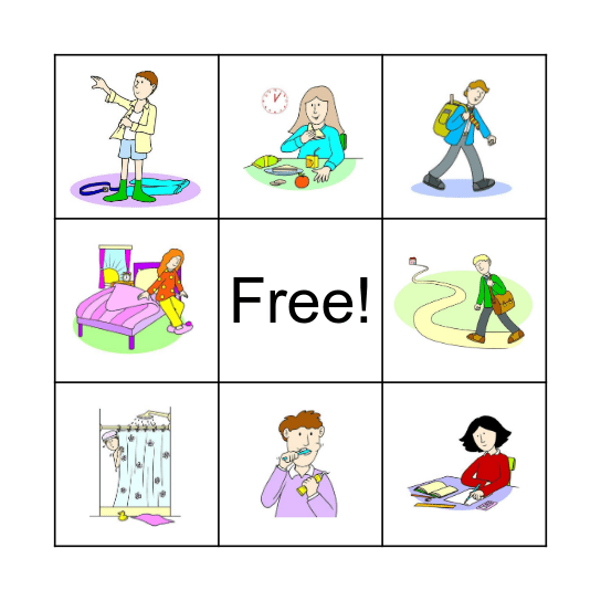 Daily routine Bingo Card