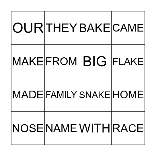 Bingo Card