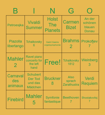 Muziekbingo Card