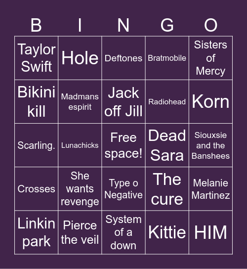 Vivi's bingo!!! Bingo Card