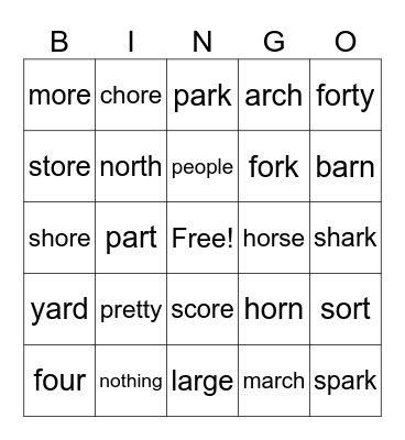 Lessons 77&78 Bingo Card