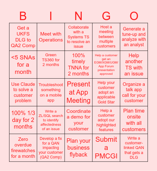 TS Bingo Card