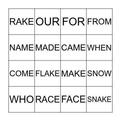 Bingo Card