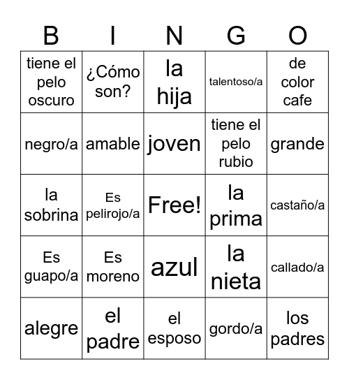 Entre Culturas 3A Bingo Card