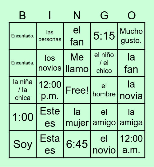 SP1 / U1 / Terms 1-14 Bingo Card