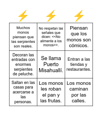 RELÁMPAGO Bingo Card