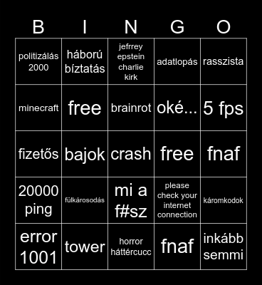 magyar roblox bingo Card