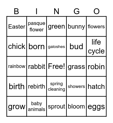 Spring for Phoenix Bingo Card