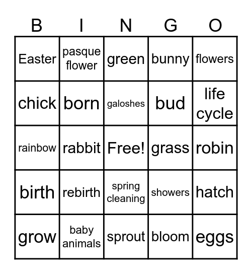 Spring for Phoenix Bingo Card