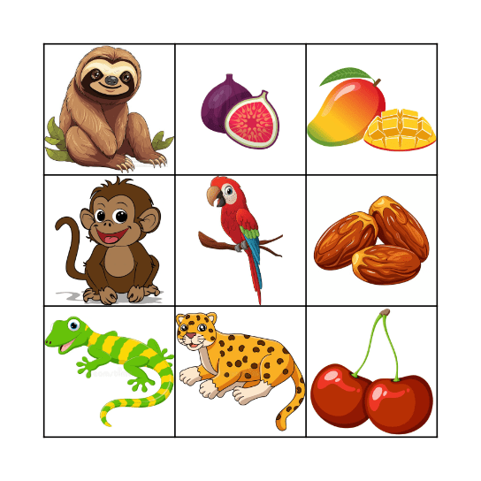 Loro Tico Tango Bingo Card