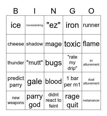 chime bingo Card