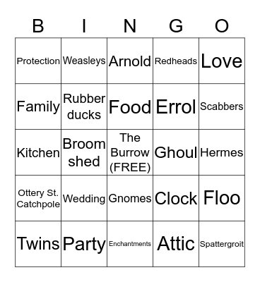 The Burrow Bingo Card