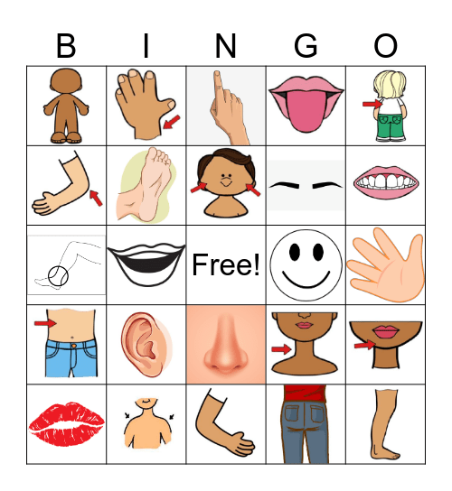 Spanish Body Parts Bingo Card