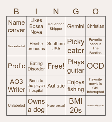 MaybeSgtM's Bingo Card