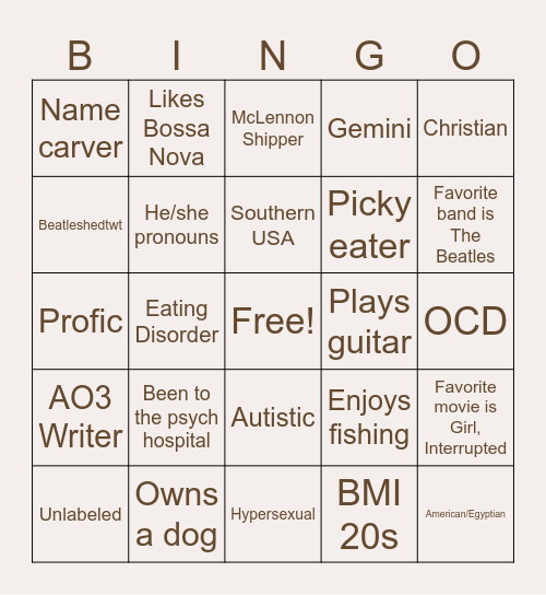 MaybeSgtM's Bingo Card
