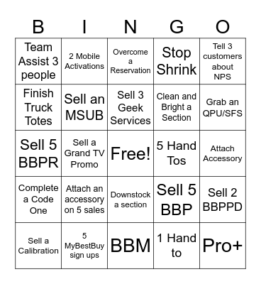 Weekend Bingo Card