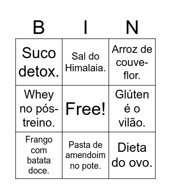 Bingo da Nutrição Bingo Card