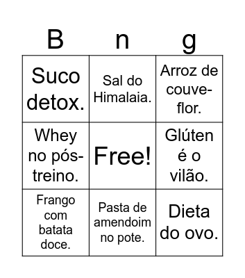 Bingo da Nutrição Bingo Card