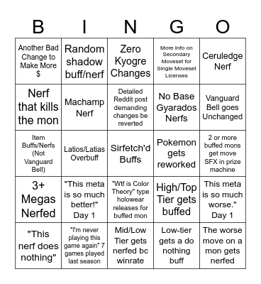 Pokemon Unite Pokemon Day 2026 Bingo Card
