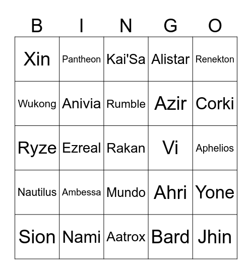 LEC Playoffs 2 Bingo Card