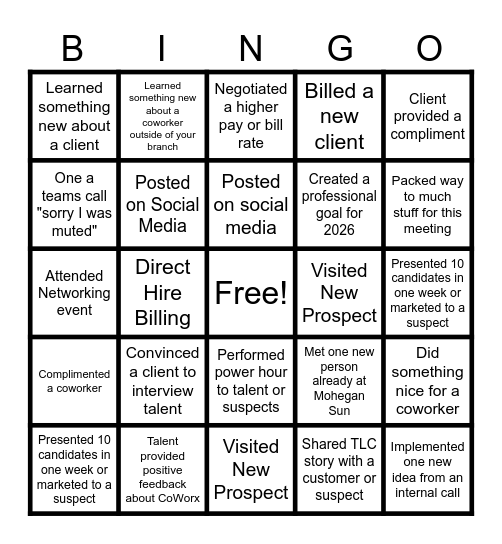 CoWorx 2026 Bingo Card