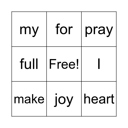 Philippians 1:4 Bingo Card