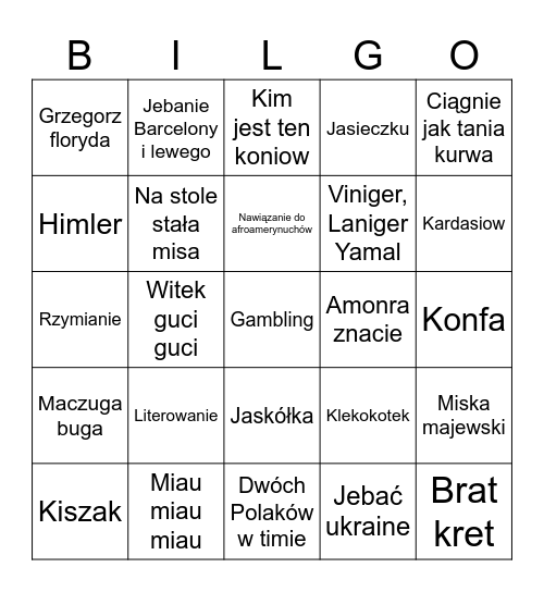 Belsoniada Bingo Card