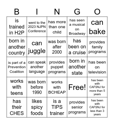 Bingo Card