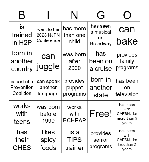 Bingo Card
