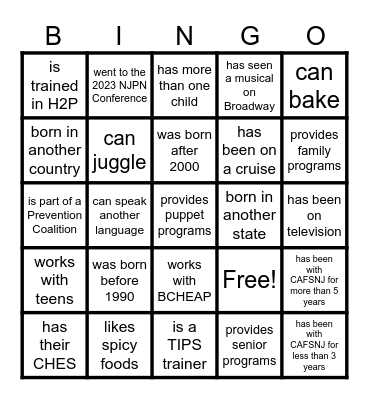 Bingo Card